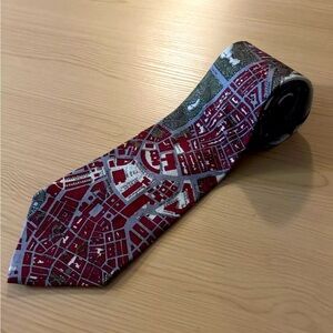 CIVITAS Silk Tie Vintage Map of Boston and Harvard University-Great condition